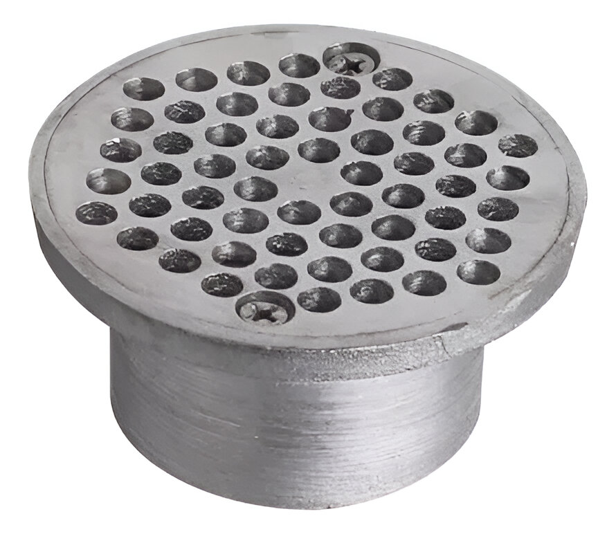 REJILLA REDONDA 1.1/4" ALUMINIO,  C/CUELLO, METALES ALEADOS