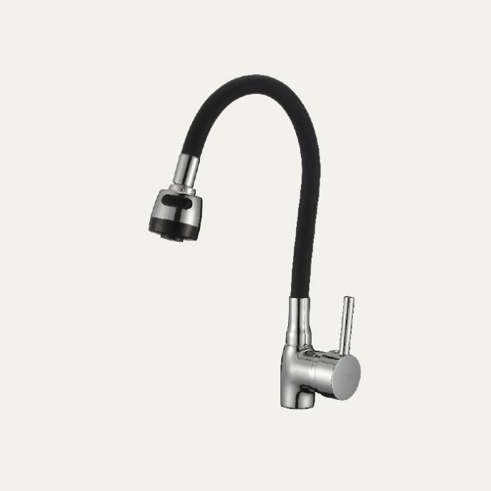 GRIFERIA MONOMANDO AGUA P/FREGADERO NEGRA, MET-616, METALES ALEADOS
