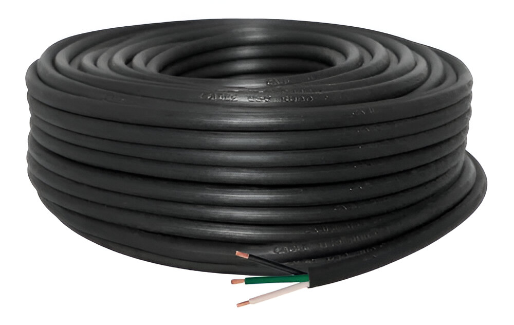 CABLE DE COBRE DE COBRE TSN 3 X 12 AWG 600 VOLT ENGOMADO COLOR NEGRO