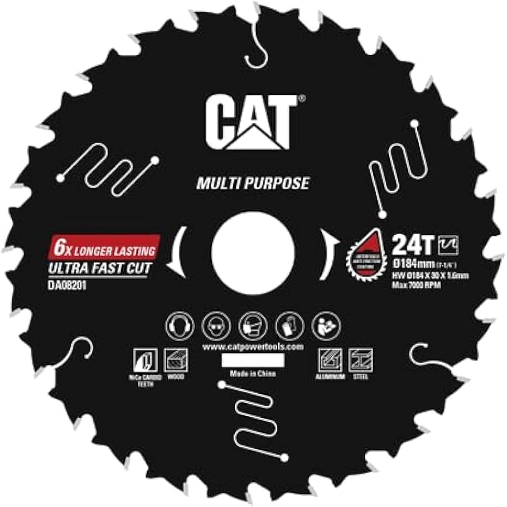 DISCO SIERRA CIRCULAR MADERA/ALUMINIO/METAL 7-1/4" 24T, DA08201 , CAT