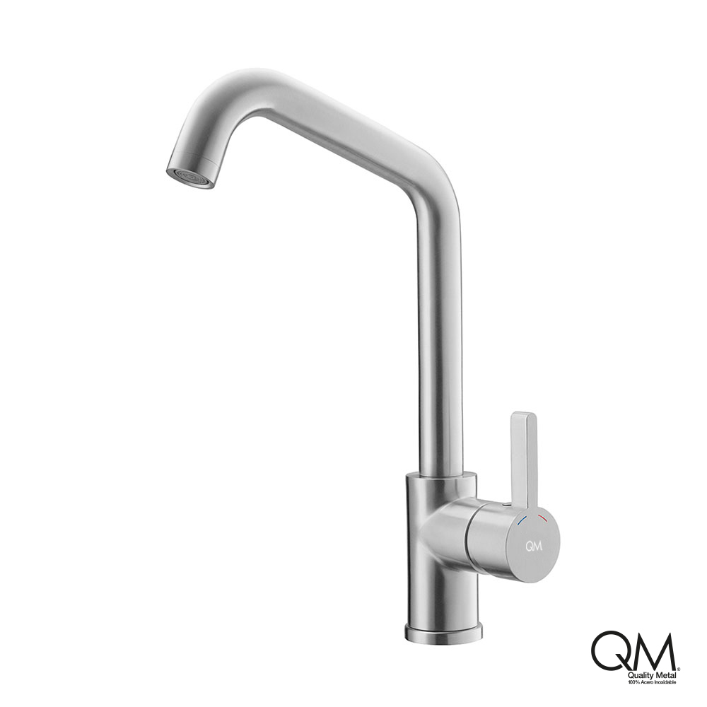 GRIFERIA P/COCINA ANGULAR RIA SATINADO QM 