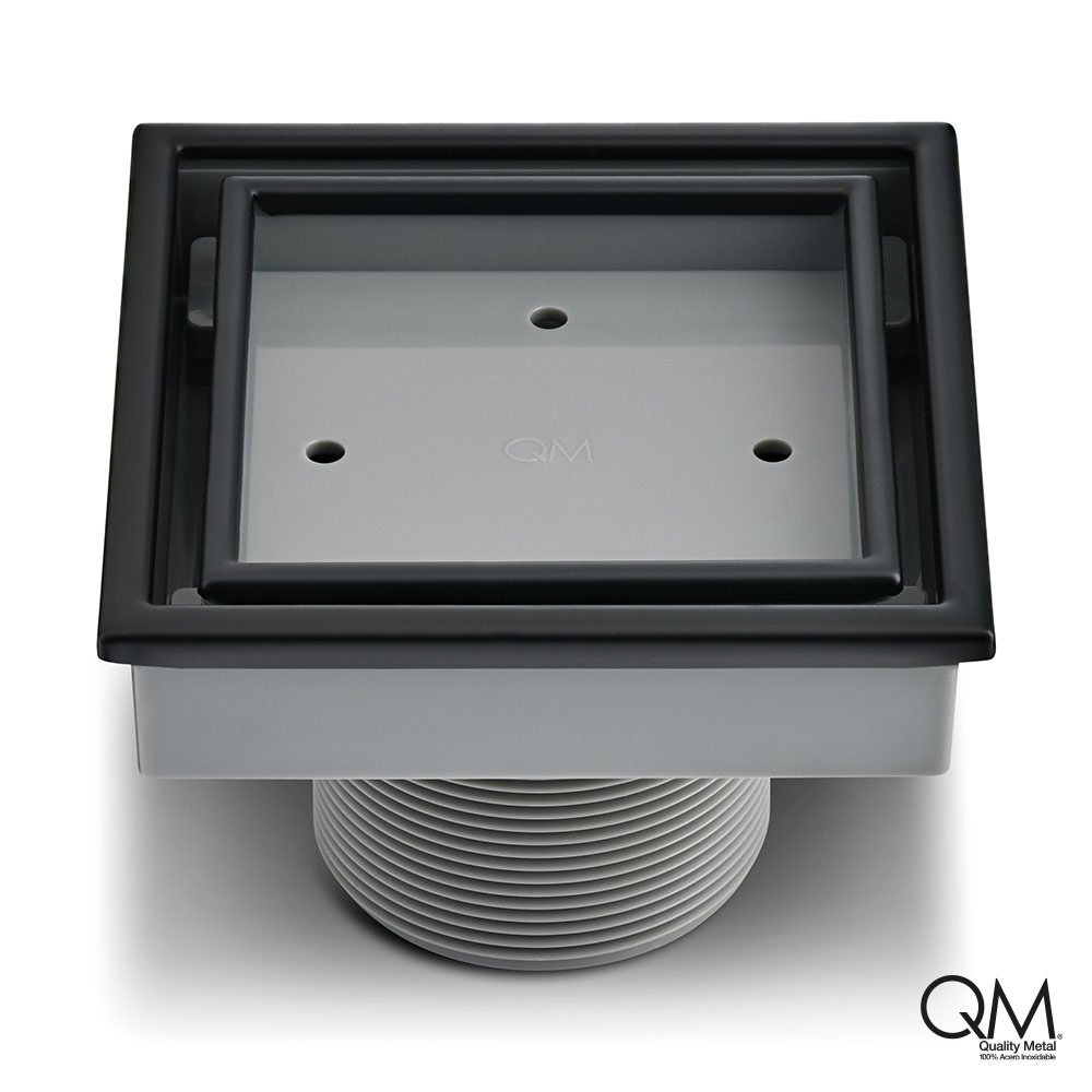 REJILLA CUADRADA LAGOS MIRA 5.3/4" X 5.3/4" BLACK QM