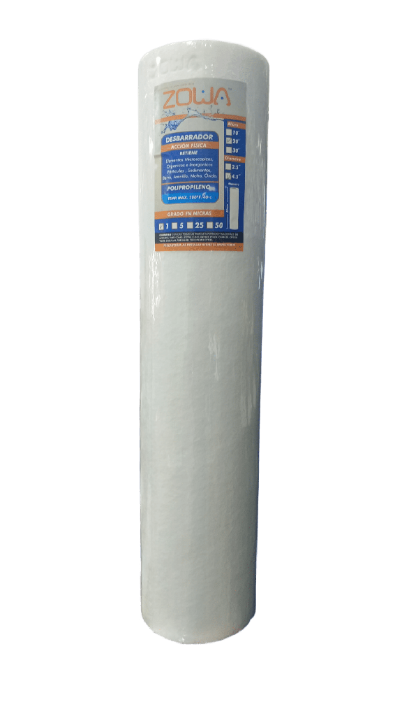 CARTUCHO CELULOSA 1 MICRA,  20" X 4,5",  JUMBO JC-1MIC, ZOWA