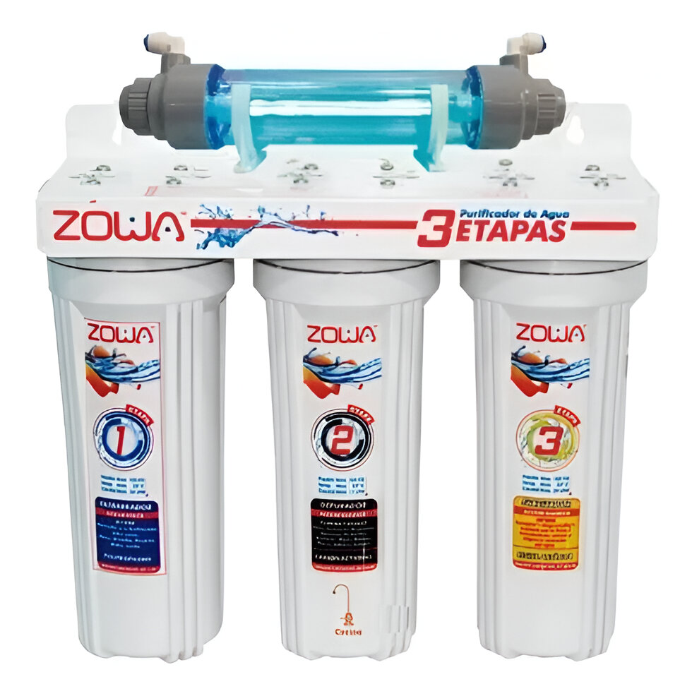 SISTEMA DE PURIFICACION 3 ETAPAS + LAMPARA UV,  ZOWA - USO DOMESTICO -