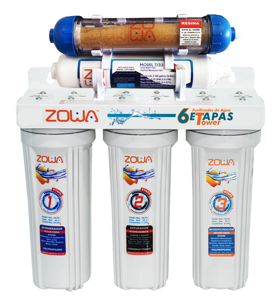 SISTEMA DE PURIFICACION TOWER 6 ETAPAS,  NEVERA,  ZOWA