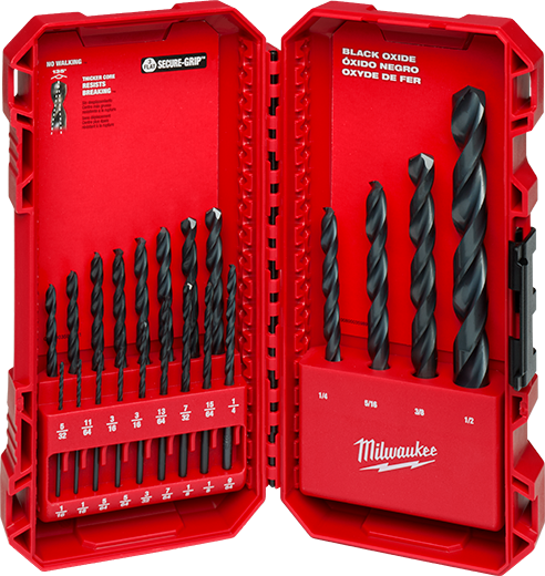 JUEGO DE MECHAS OXIDO NEGRO THUNDERBOLT 1/16"-1/2" 21 PZAS  MILWAUKEE                                                       
