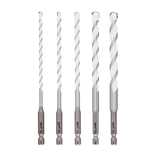 JUEGO DE 5 MECHAS PUNTA DE CARBURO PARA MATERIALES MULTIPLES  MILWAUKEE                                                              