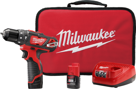 KIT TALADRO PERCUTOR 3/8" Y ATORNILLADOR M12 MILWAUKEE                                                                 