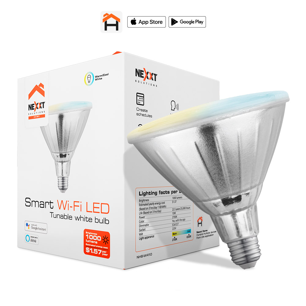 BOMBILLO LED INTELIGENTE 110V-PAR38  WIFI REGULABLE BLANCO  NHBW410  NEXXT                                              