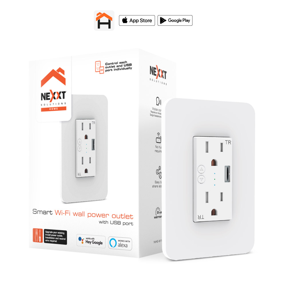TOMACORRIENTE DE PARED INTELIGENTE USB WIFI  NHEW100  NEXXT                                                             