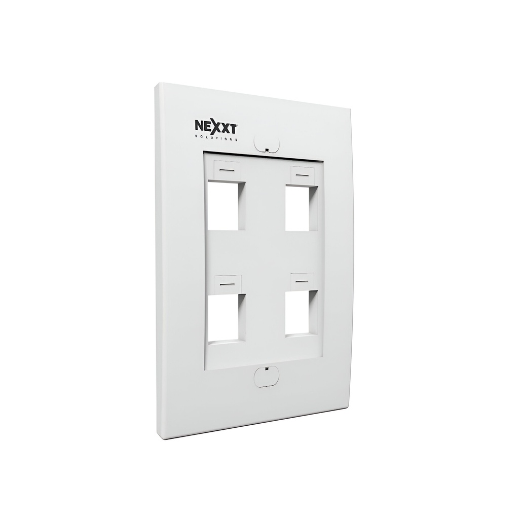 PLACA DE PARED PARA CONECTORES KEYSTON 4 PUNTOS  AW160NXT04   NEXXT                                                        
