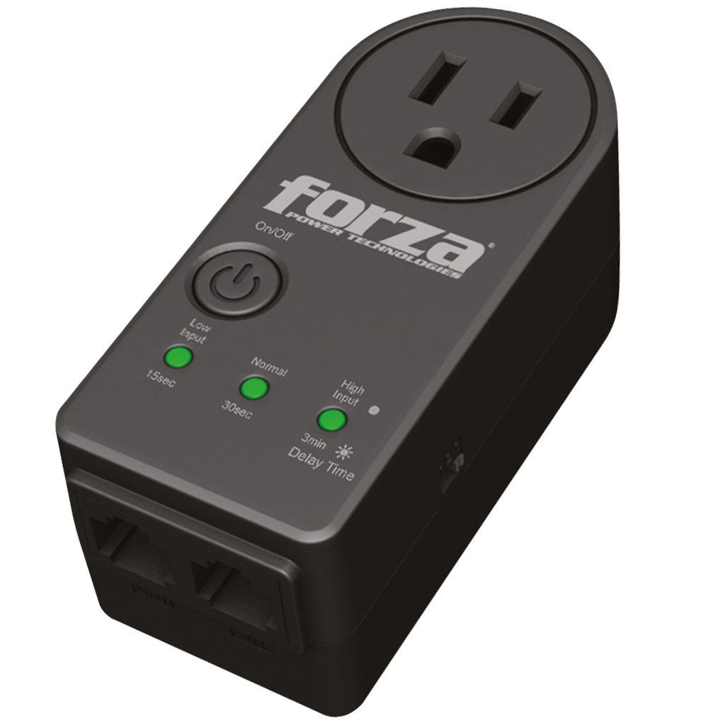 PROTECTOR DE VOLTAJE 900J 120V1800W 1OUTLET RJ45 NEGRO  FVP1201N  FORZA                                                 