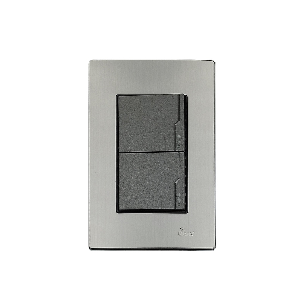 INTERRUPTOR DOBLE SERIE INOX  BARI                                                                                      