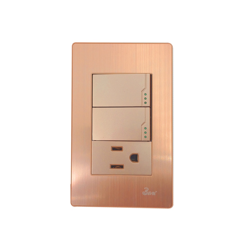 INTERRUPTOR DOBLE+TOMA CON TIERRA SERIE OTTONE BARI