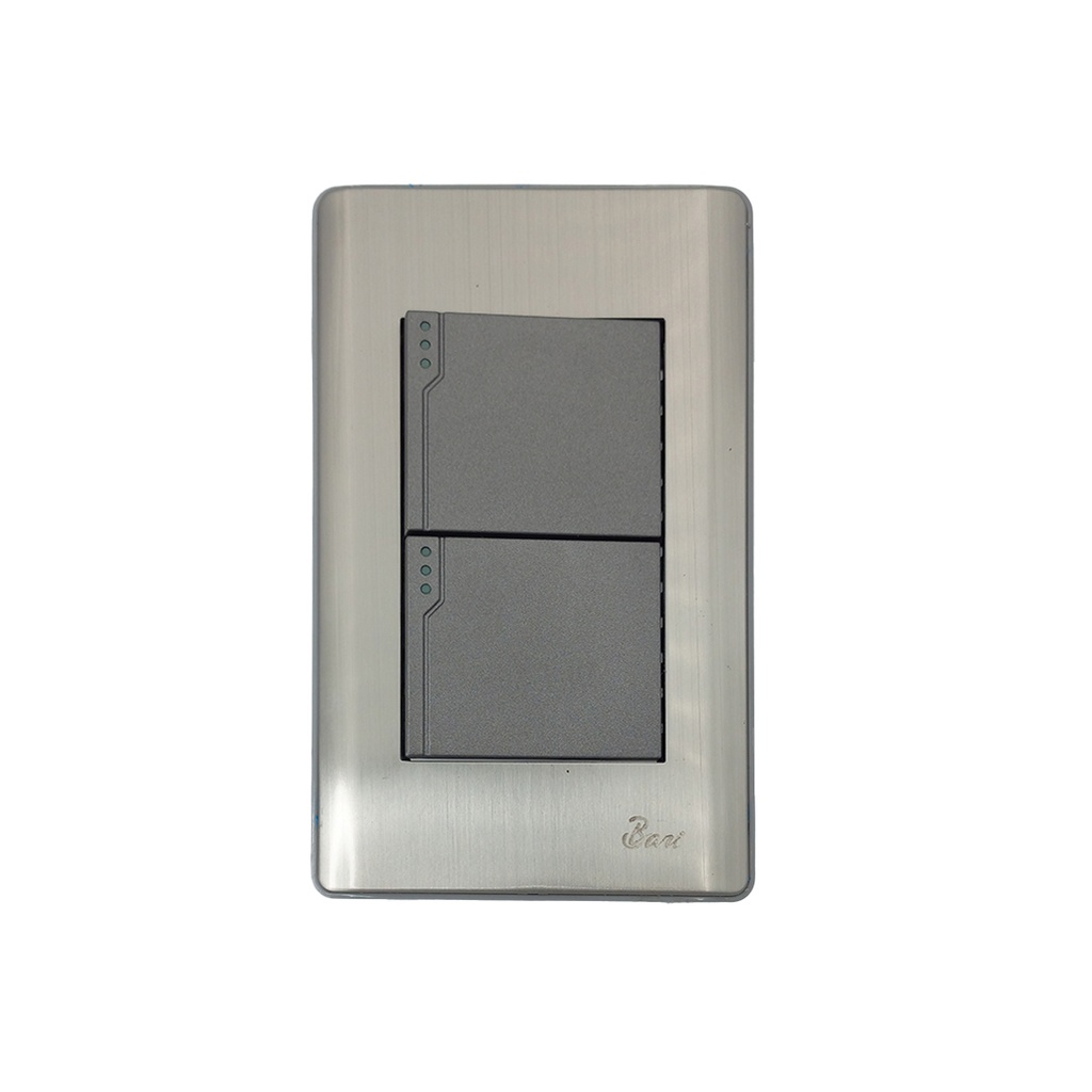 INTERRUPTOR DOBLE SERIE METALLO  BARI                                                                                   