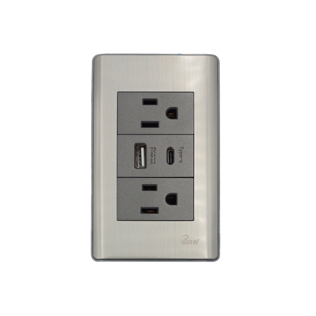 TOMA DOBLE USB SERIE METALLO  BARI                                                                                      