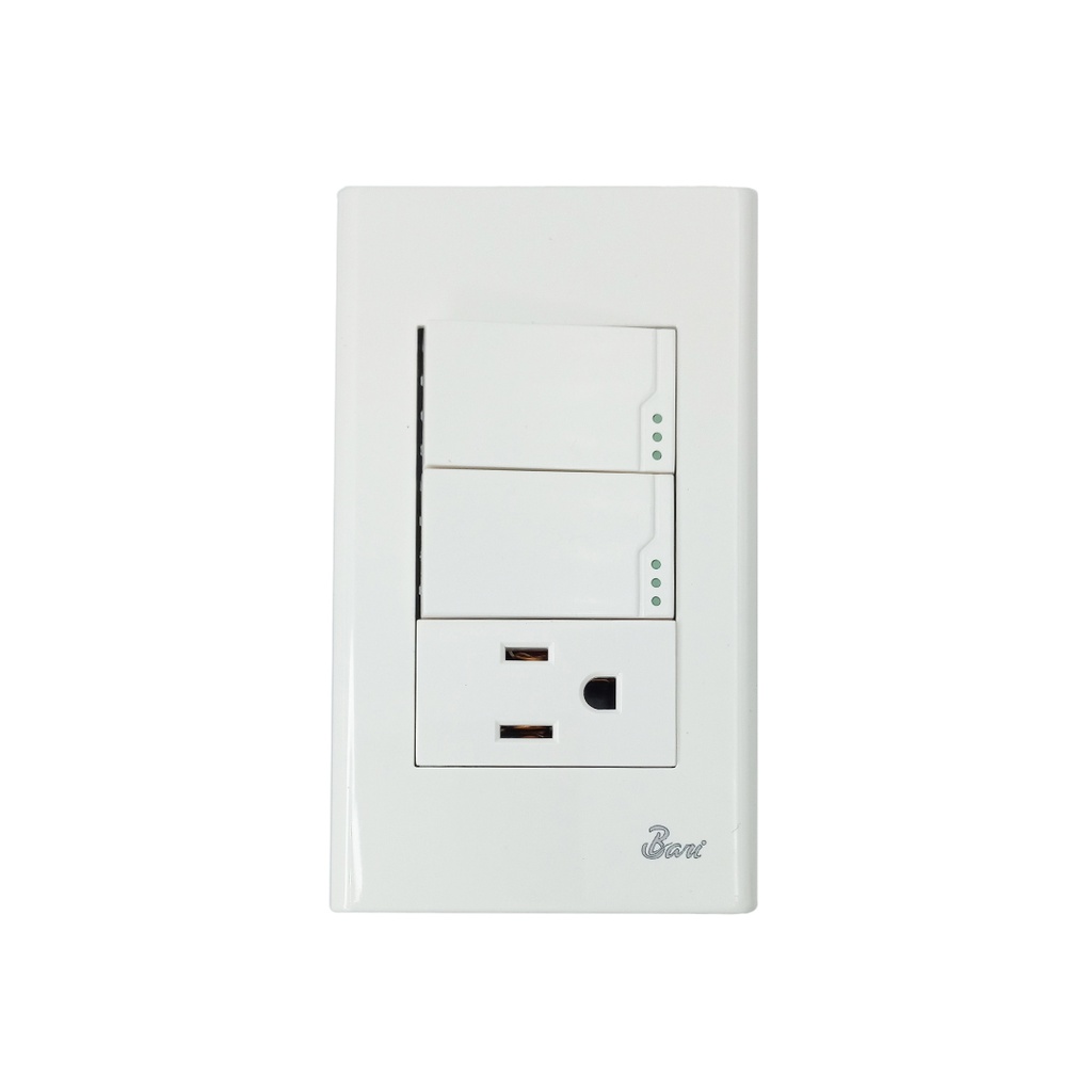 INTERRUPTOR DOBLE+TOMA CON TIERRA SIMPLICE BARI