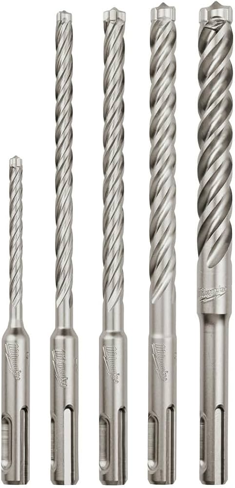 JUEGO DE 5 MECHAS PARA CONCRETO SDS-PLUS 4 CORTES MX4 MILWAUKEE                                                                      