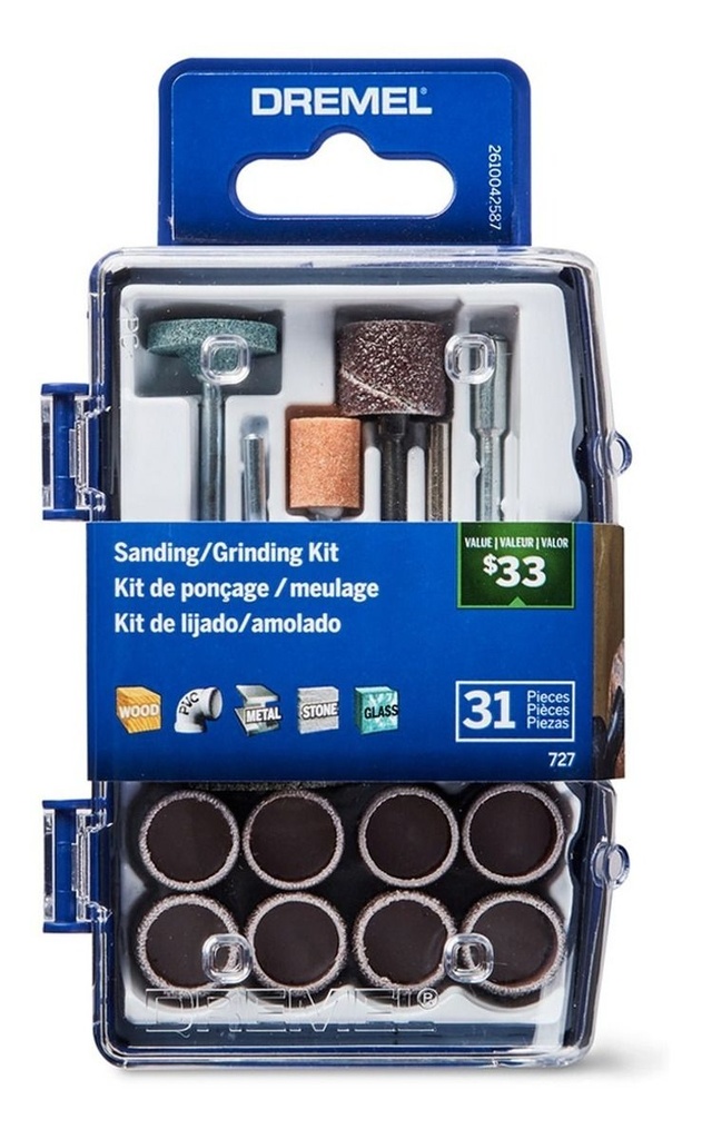 KIT DE ACCESORIOS PARA PULIDO Y LIJADO 727  DREMEL                                                                         