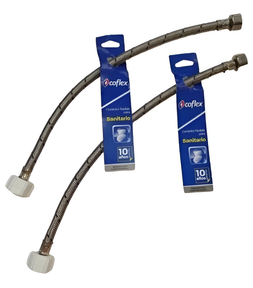 CANILLA ACERO 1/2" X 7/8" X 40 CM  WC EAS-E40 COFLEX