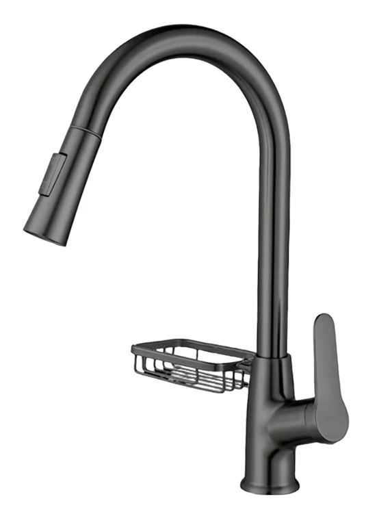 GRIFERIA MONOMANDO P/FREGADERO ZINC AGUA F/C PICO FLEX D/FUNCION GRIS, METALES ALEADOS