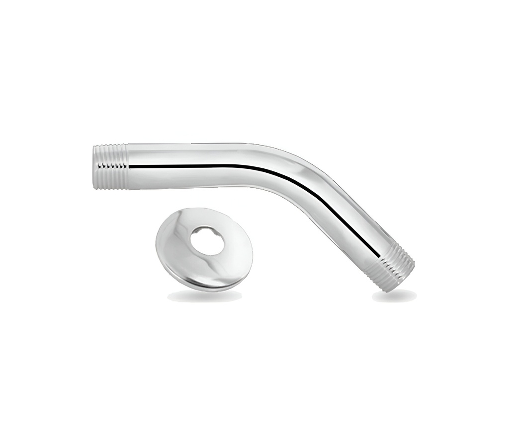 TUBO P/REGADERA 1/2"X45° C/ROSETA, METALES ALEADOS