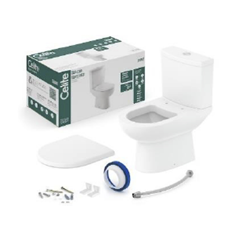POCETA SANITARIO TWO PIECE REDONDO BLANCO MATE, TAPA CIERRE SUAVE SMART, SAN-903, CELITE