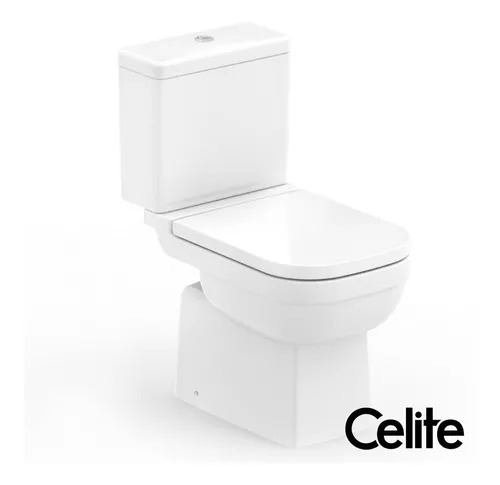 POCETA SANITARIO TWO PIECE CUADRADO BLANCO, TAPA CIERRE SUAVE BOSS, SAN-905, CELITE                                         