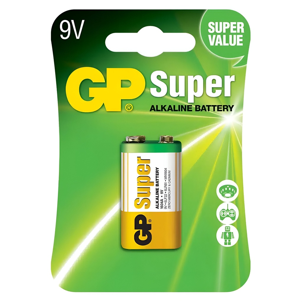 BATERIA SUPER ALCALINA 9V,0051, G TECH, GP