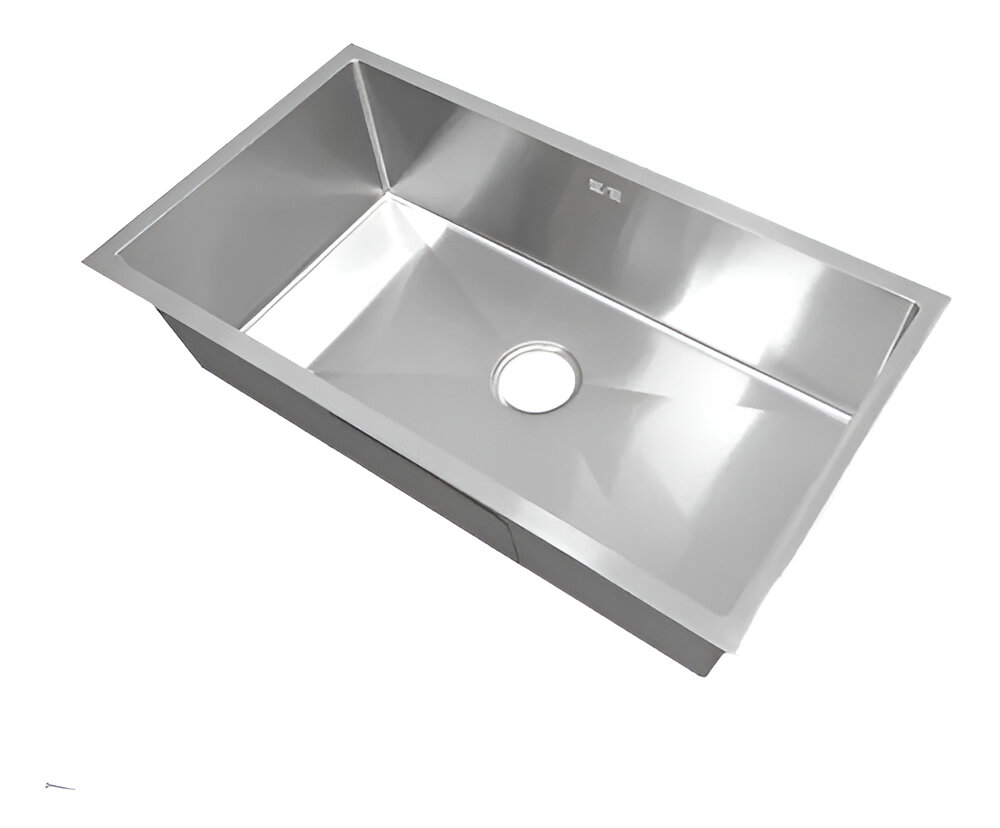 FREGADERO DE LUJO, ACERO INOXIDABLE, UNA TINA 82X45X22 CM, SOBREPUESTO SATINADO CON ACCESORIOS, METALES ALEADOS