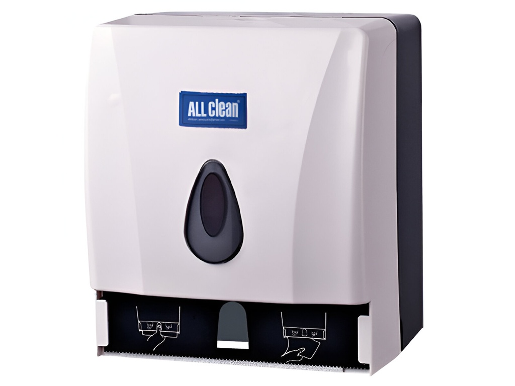 DISPENSADOR DE PAPEL DUAL BLANCO ROLLO Y SERVILLETA, ALL CLEAN