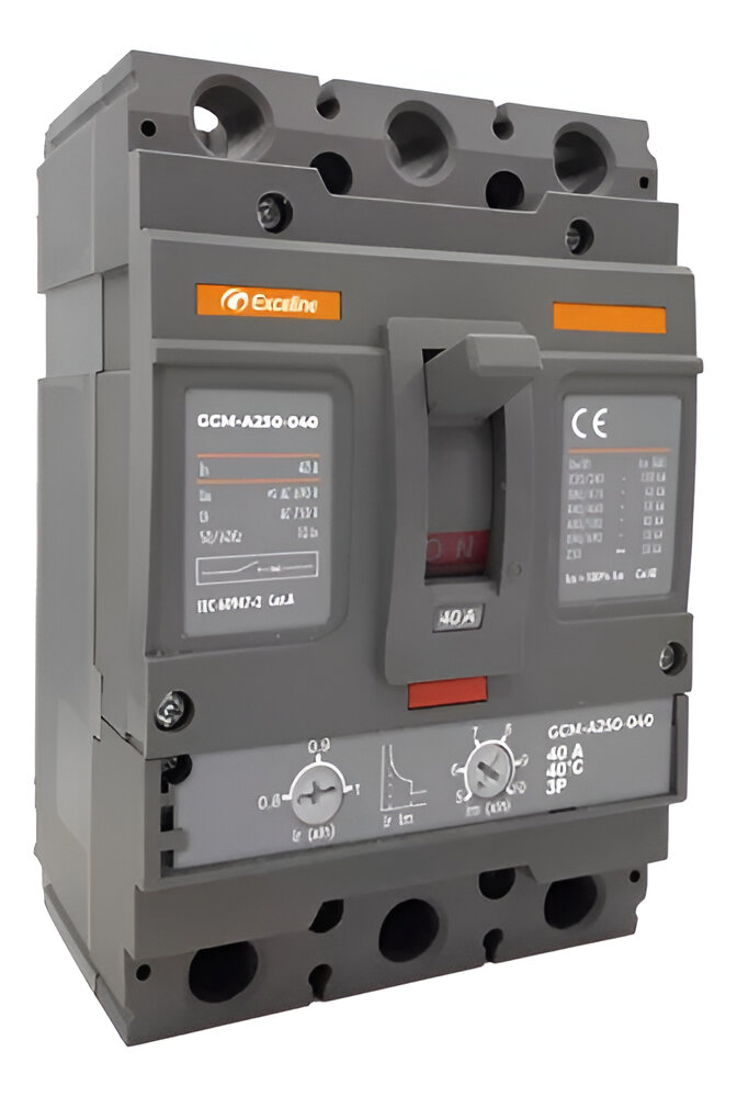 INTERRUPTOR TERMOMAGNETICO 250A DE CAJA MOLDEADA, 3 POLOS, AJUSTE CORRIENTE NOMINAL, EXCELINE