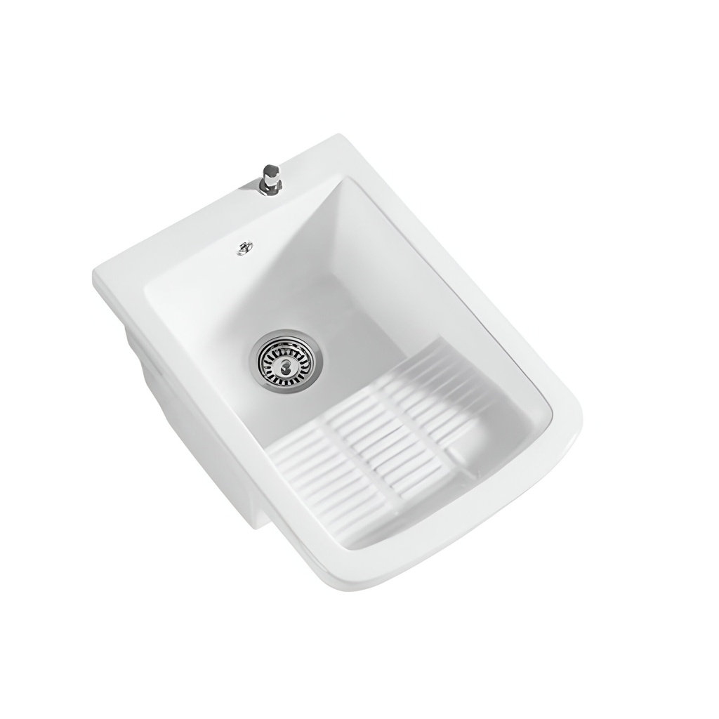 BATEA DE CERAMICA SOBREPONER 580X430X400MM + DESAGUE, KUBO