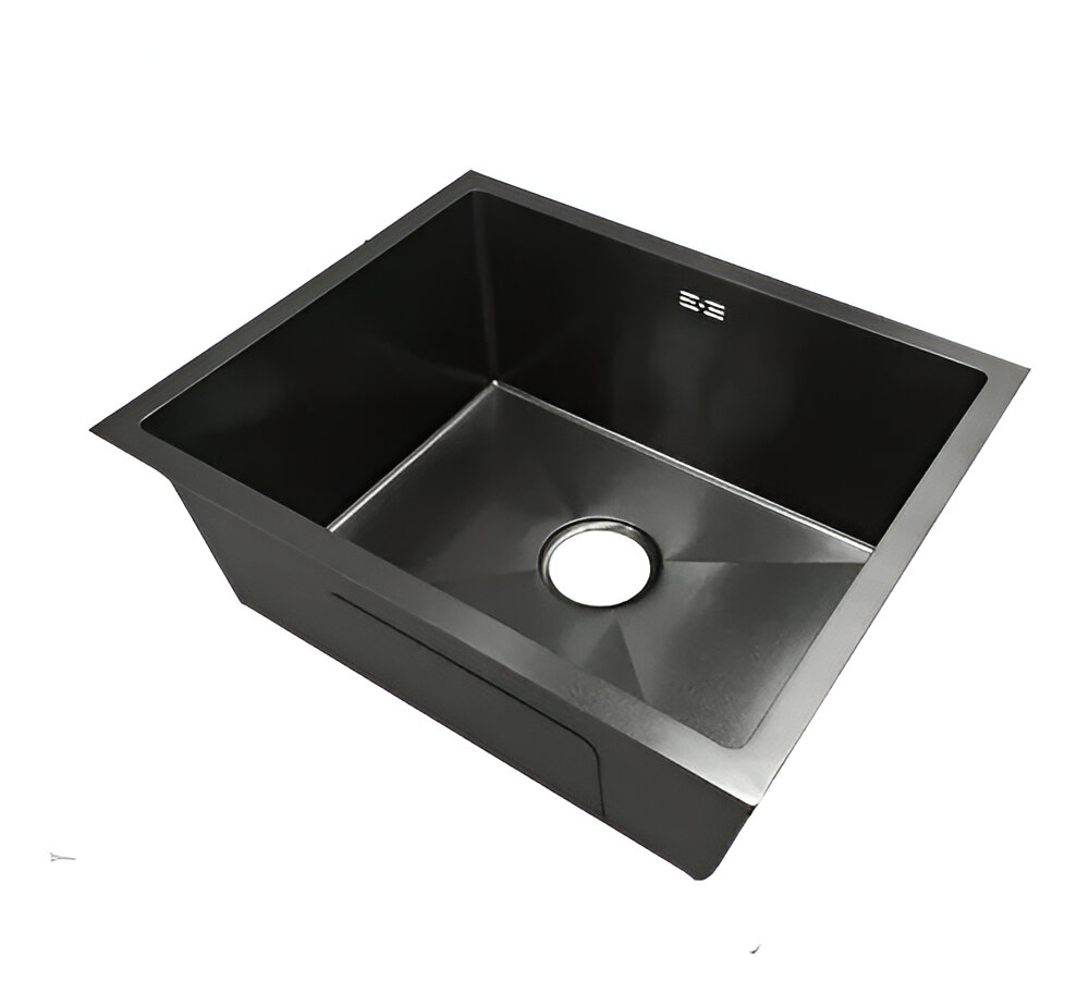 FREGADERO DE LUJO UNA TINA 55X45X22 CM, NEGRO, METALES ALEADOS                                                          