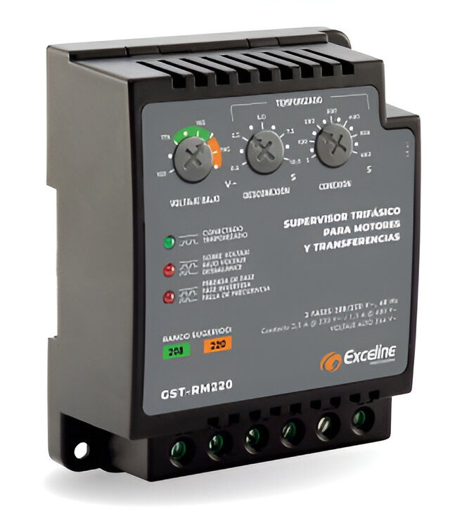 SUPERVISOR TRIFASICO 208V/220V, P/MOTORES Y TRANSFERENCIA, GST-RM220, EXCELINE