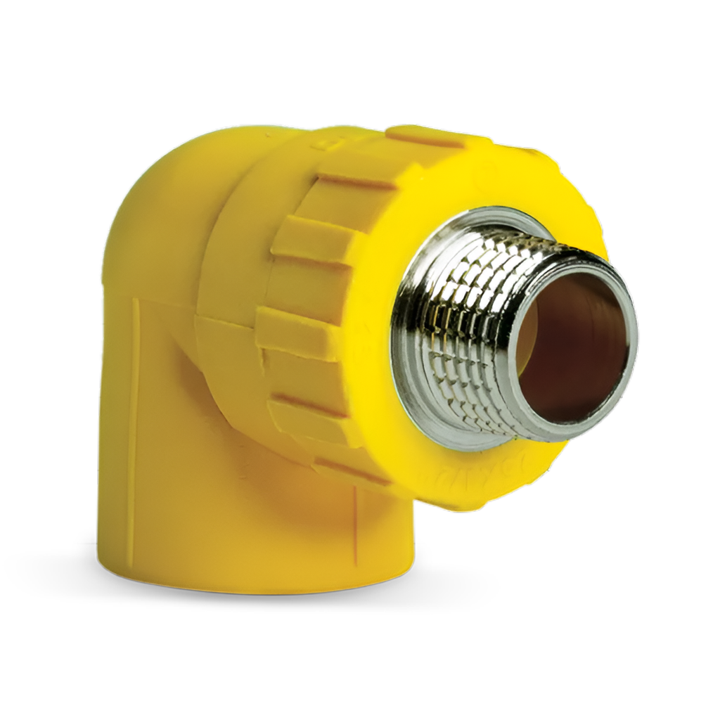 CODO 90° ROSCADO MACHO 20MMX1/2", LINEA AMARILLA, DONSEN