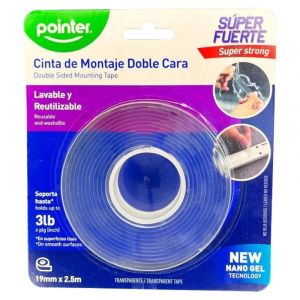 CINTA DOBLE FAZ DE MONTAJE TRANSPARENTE 1.1/2, 1.52MTS, 3M                                                              