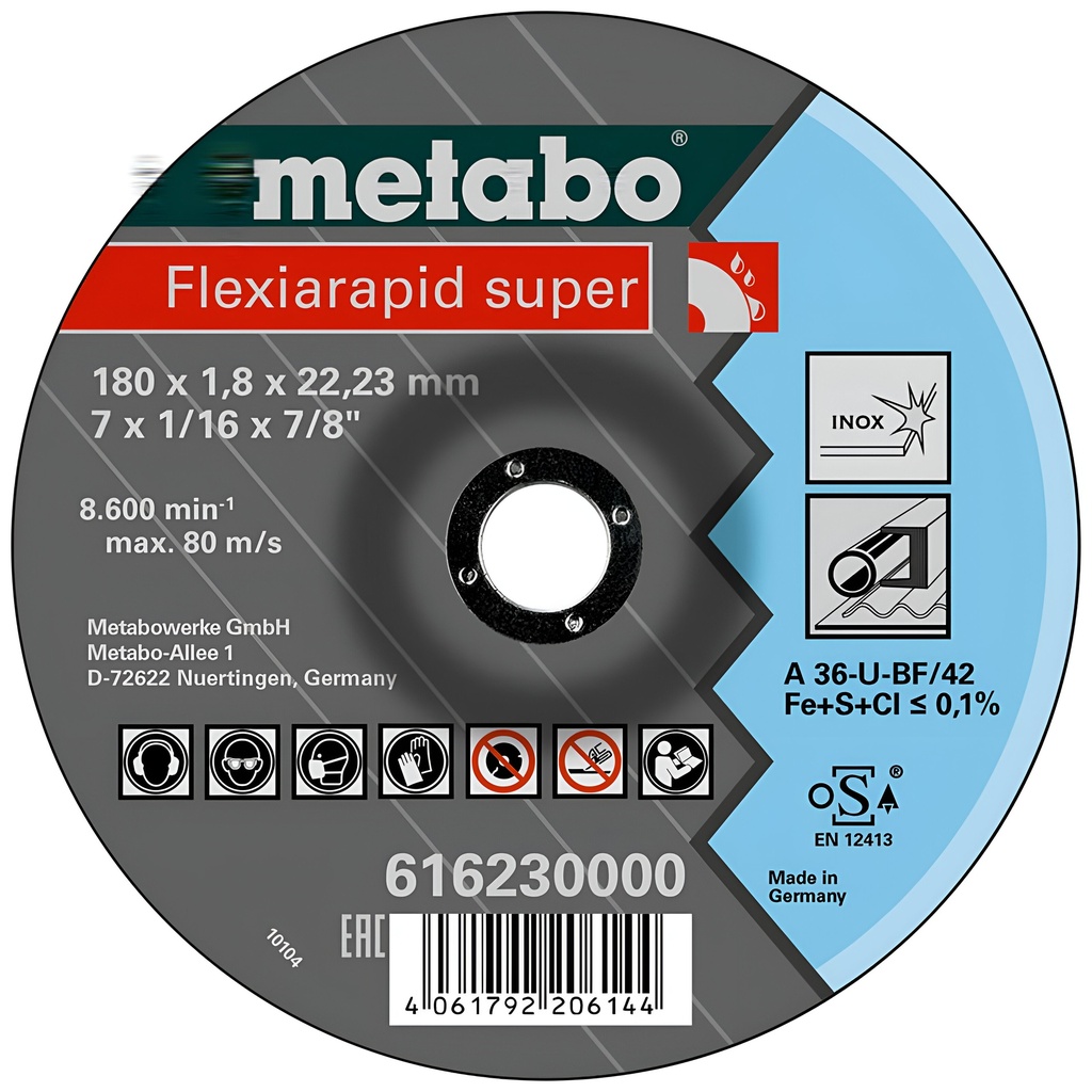 DISCO CORTE INOX. 7" CW A36 METABO