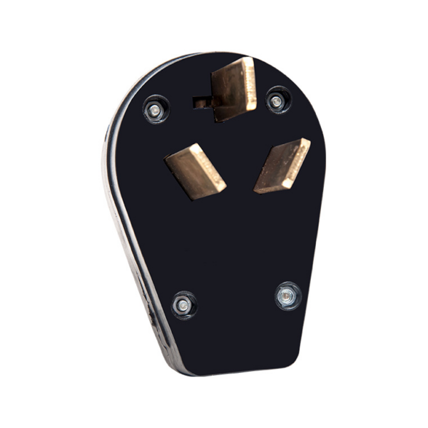 ENCHUFE 3P 50A, ANGULAR, NEGRO GENEMAX