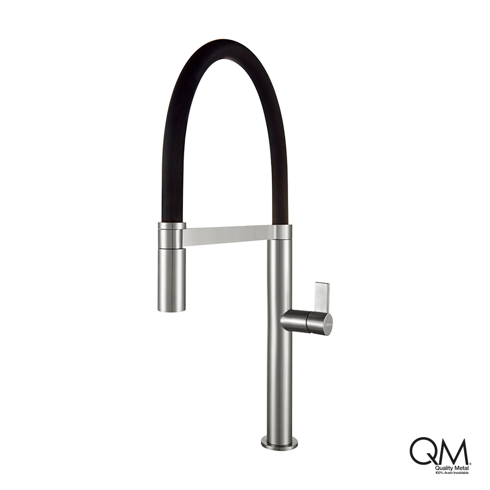GRIFERIA P/COCINA C/MANG. EXTRAIBLE GUN GREY DELTA QM 