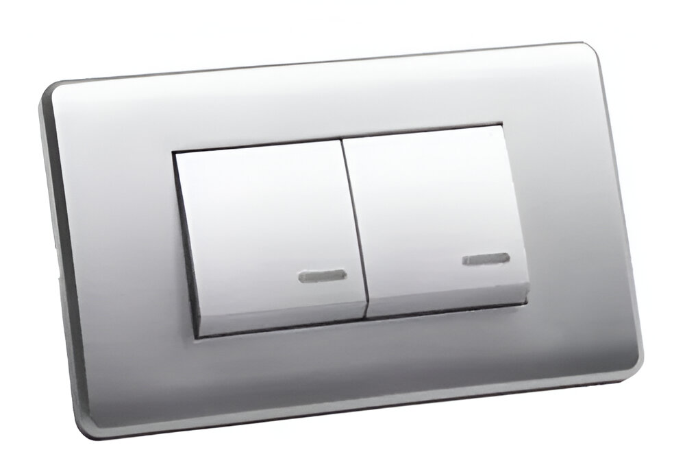 INTERRUPTOR DOBLE, ALUMINIO, GENEMAX