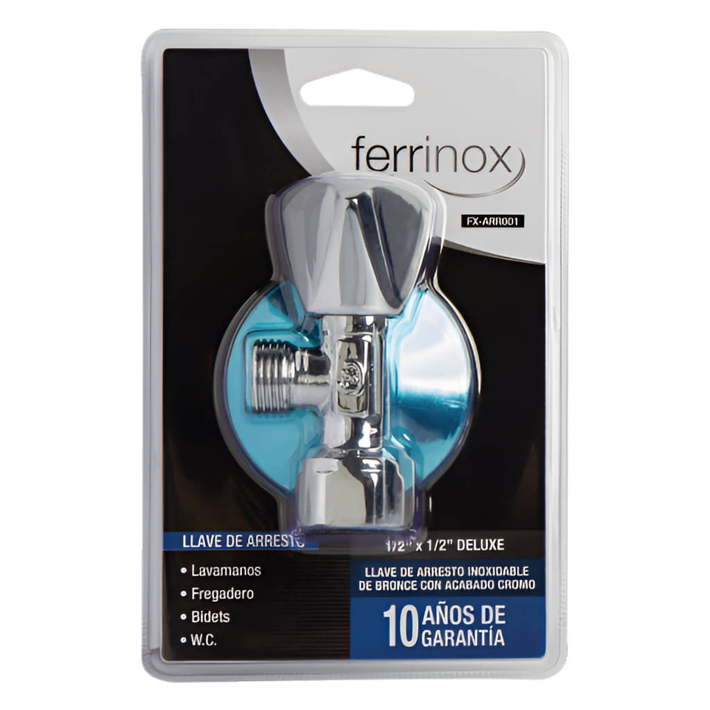 LLAVE DE ARRESTO 1/2" X 1/2" DELUXE FERRINOX