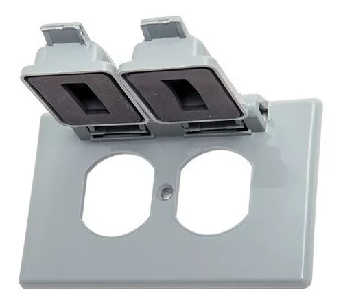 PLACA INTERPERIE (TAPA) 2 MODULOS 270, GRIS, GENEMAX
