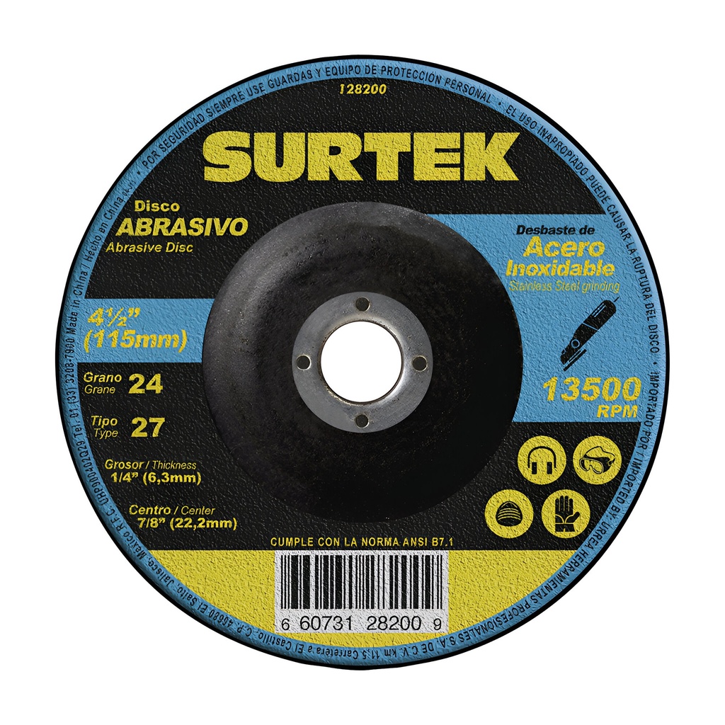DISCO P/ESMERILAR 4.1/2", SURTEK