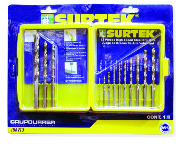 JUEGO DE 13 MECHAS HSS AL COBALTO, SURTEK
