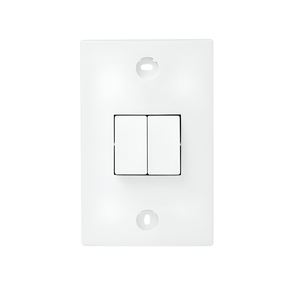 INTERRUPTOR DOBLE 06050,BLANCO 1P/10AMP,BLOCK VIMAR