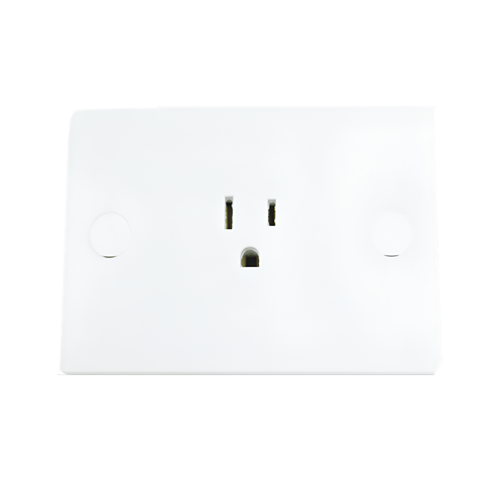 TOMACORRIENTE SENCILLO 06024,BLANCO 2P/16AMP/ 250V,BLOCK VIMAR