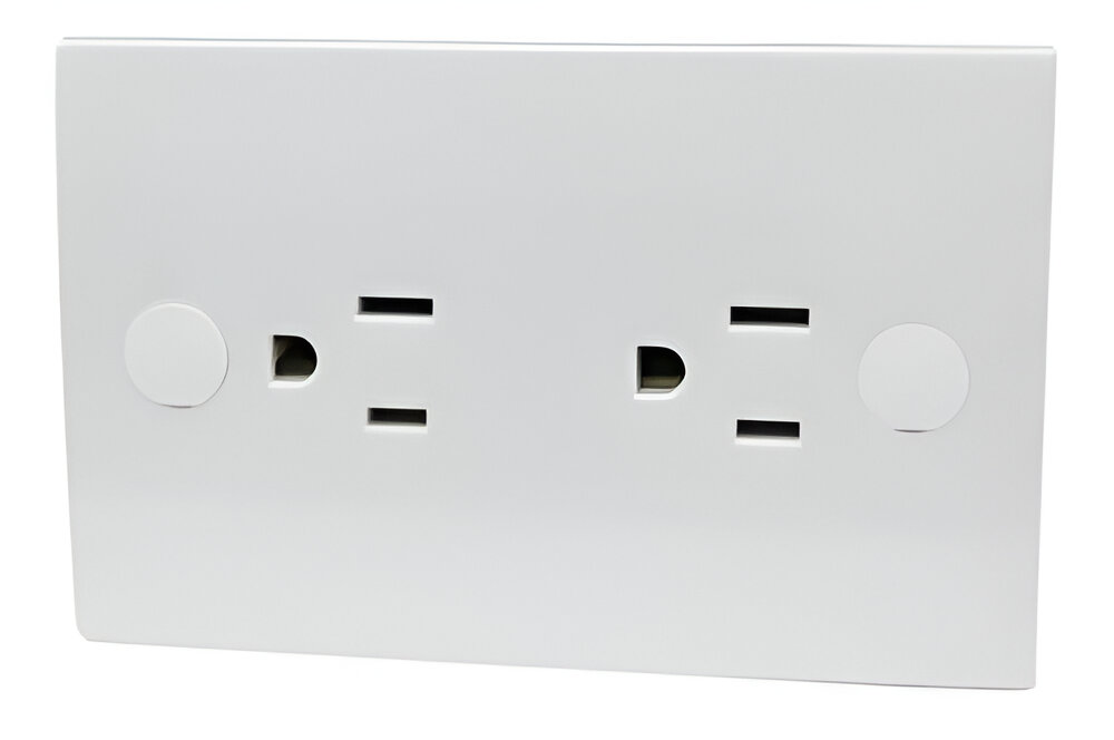 TOMACORRIENTE DOBLE 06064,BLANCO 2P/15AMP/ 120V,BLOCK VIMAR