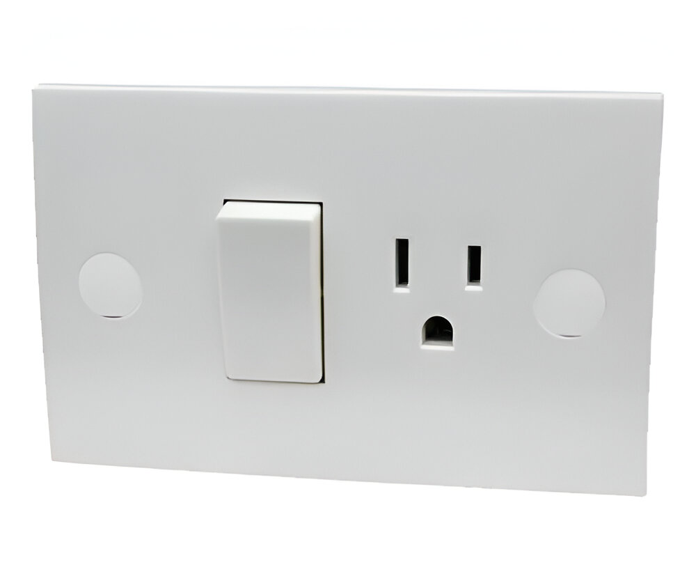 INTERRUPTOR + TOMACORRIENTE 06074,BLANCO 1P/10AMP,BLOCK VIMAR