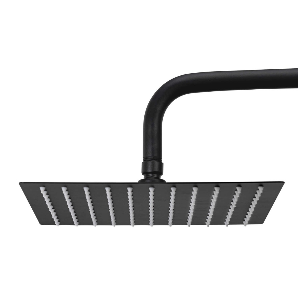 REGADERA CUADRADA ULTRADELGADA 10", NEGRO, CD-HLFL10 BLACK, OMEGA